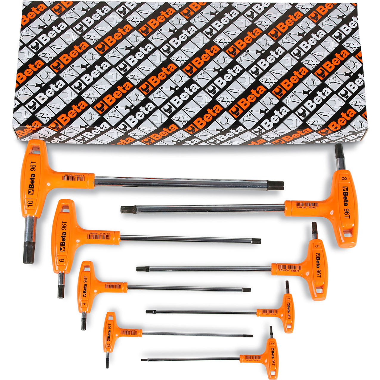 8 Piece SAE Hex Key Wrench Set with High Torque T-Handles