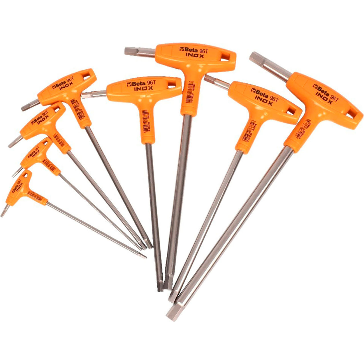 Stainless Steel High Torque T-Handle Hex Key Allen Wrench, Metric 2.5mm, 10mm, Set of 8