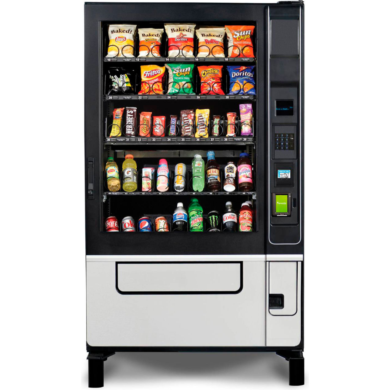 Evolution Vending Machine with Card Reader, Refrigerated, 38 Selections, Snacks & Drinks