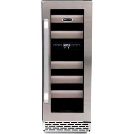Elite Wine Refrigerator, Stainless Steel Door, Dual Zone Built-In, 17 Bottles