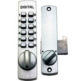 Mechanical Keyless Surface Mount Hook Bolt Lock for Sliding Door, Satin Chrome