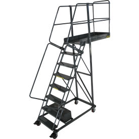 8 Step Steel Cantilever Ladder - 42" Overhang, Serrated Tread