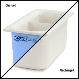 Coldmaster 6" D Third-Size Divided Food Pan - White/Blue
