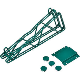 Poly-Green® Fixed Double Shelf Wall Mount Bracket, 12"D