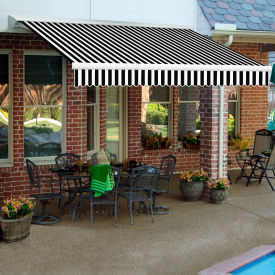Retractable Awning Manual W x 8'D x 10"H Black White