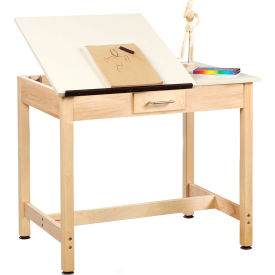 Drafting Table 36"L x 24"W x 30"H - 2 Piece Top - Small Drawer