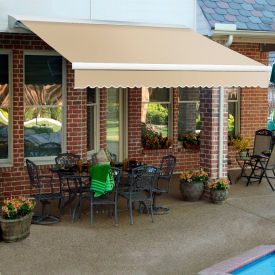 Retractable Awning Right Motor 16'W x 10'D x 10"H Linen