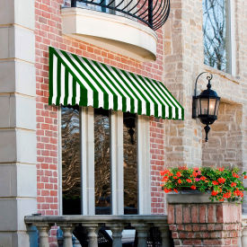 Window/Entry Awning 3-3/8'W x 2'H x 3'D Forest Green/White