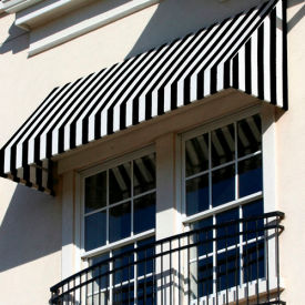 Window/Entry Awning 3-3/8'W x 1-5/16'H x 2-1/2'D Black/White