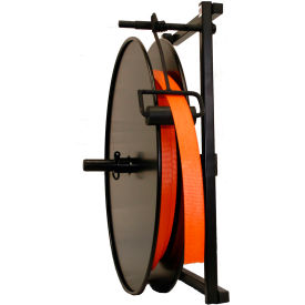 Wall Mount Strap Dispenser for Cord Strapping, 12"L x 27"W x 26"H, Black