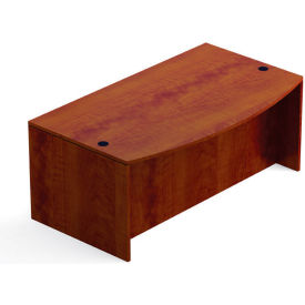 Wood Desk with Bow Front - 71"- Dark Cherry