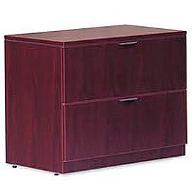 Two Drawer Lateral File in Mahogany - Executive Modular Furniture