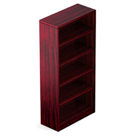 4 Shelf Bookcase in Mahogany - Executive Modular Furniture