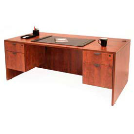 60 Inch Desk with Hanging Peds in Cherry - Manager