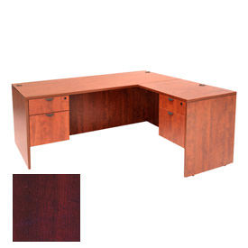 71Inch L Desk with 47 Inch Right Return in Mahogany