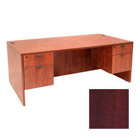 71Inch Desk with Hanging Peds in Mahogany - Manager Series