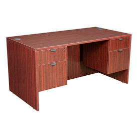 60 Inch Desk with Hanging Peds in Mahogany - Manager Series