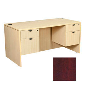 66 Inch L Desk with 47 Inch Right Return in Mahogany - Manager Series