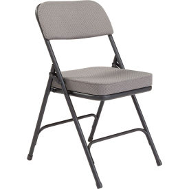 Steel Folding Chair - 2" Fabric Seat - Double Brace - Gray