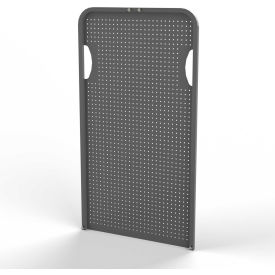 Round-Peg Pegboard End Panel for Modular A-Frame Bin Cart, Gray