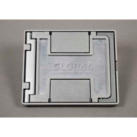 Fpctal Floor Bx Floorport Flangeless Cvr, W/Carpet Insert, Brushed Alum.