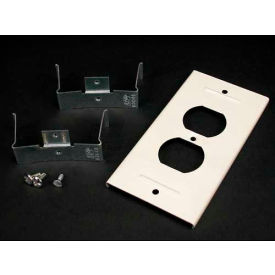 Duplex Receptacle Cover, Gray, 5-3/8"L
