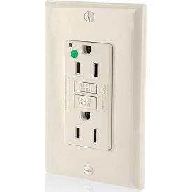 15A, 125V, SmartlockPro Self-Test GFCI Receptacle, Hospital Grade, Light Almond