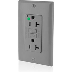 20A SmartlockPro Self-Test GFCI Receptacle, Hospital Grade, Gray
