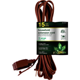 15 Ft Household Extension Cord - Brown