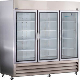 General Purpose Stainless Steel Glass Door Refrigerator, 72 Cu. Ft.