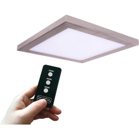 10" Round Multi-Color Temperature LED Flush Mount Light, Remote Control, 30W, 120V, Nickel