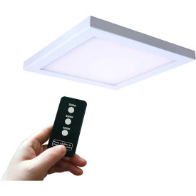 10" Round Multi-Color Temperature LED Flush Mount Light, Remote Control, 30W, 120V, White