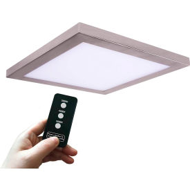 13" Round Multi-Color Temperature LED Flush Mount Light, Remote Control, 40W, 120V, Nickel