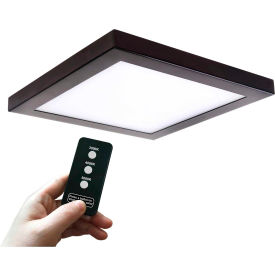 13" Round Multi-Color Temperature LED Flush Mount Light, Remote Control, 40W, 120V, Bronze