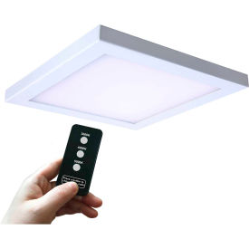 13" Round Multi-Color Temperature LED Flush Mount Light, Remote Control, 40W, 120V, White