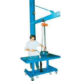 High-Ceiling Tie Rod Wall Mount Jib Crane 600 Lb. Capacity