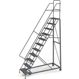 11 Step Perforated Strut 600 Lb. Cap. Heavy Duty Steel Rolling Ladder