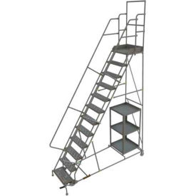 12 Step Steel Stock Picking Ladder - Perforated Tread