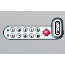 4-In-1 Electronic Cam Lock, Up to 1" Thick, LH Horizontal, Silver Gray
