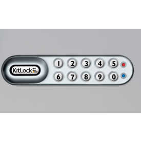 4-In-1 Electronic Cam Lock, Up To 1" Thick Matl, RH Horz, Silver Gray