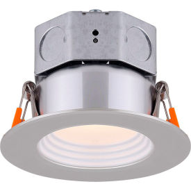 3" Round LED Baffle Recess Down Light, 6W, 120V, 3000K, Nickel