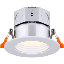 3" Round LED Baffle Recess Down Light, 6W, 120V, 3000K, White