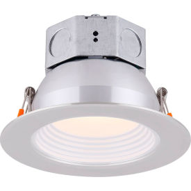 4" Round LED Baffle Recess Down Light, 9W, 120V, 3000K, Nickel