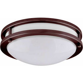 LED 10" LED 2 Ring Ceiling Fixture, 14W, 4000 CCT, 1200 Lumen, 82 CRI, Bronze