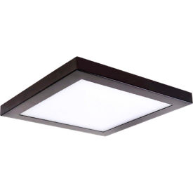 10" Square Platter LED Flush Mount Light, 30W, 120V, 3000K, Bronze
