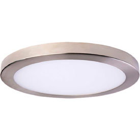 11" Round Platter LED Flush Mount Light, 30W, 120V, 3000K, Brush Nickel