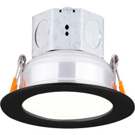 4" Round LED Veloce Recess Down Light, 10W, 120V, 3000K, Black