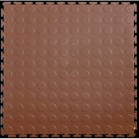 PVC Floor Tiles, 19.5x19.5", Coin, Brown