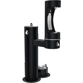 Elkay ezH2O Outdoor Lower Bottle Filler with Drinking Fountain & Pet Station, Black