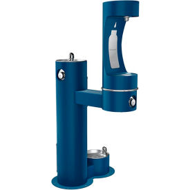 Elkay ezH2O Outdoor Lower Bottle Filler with Drinking Fountain & Pet Station, Blue